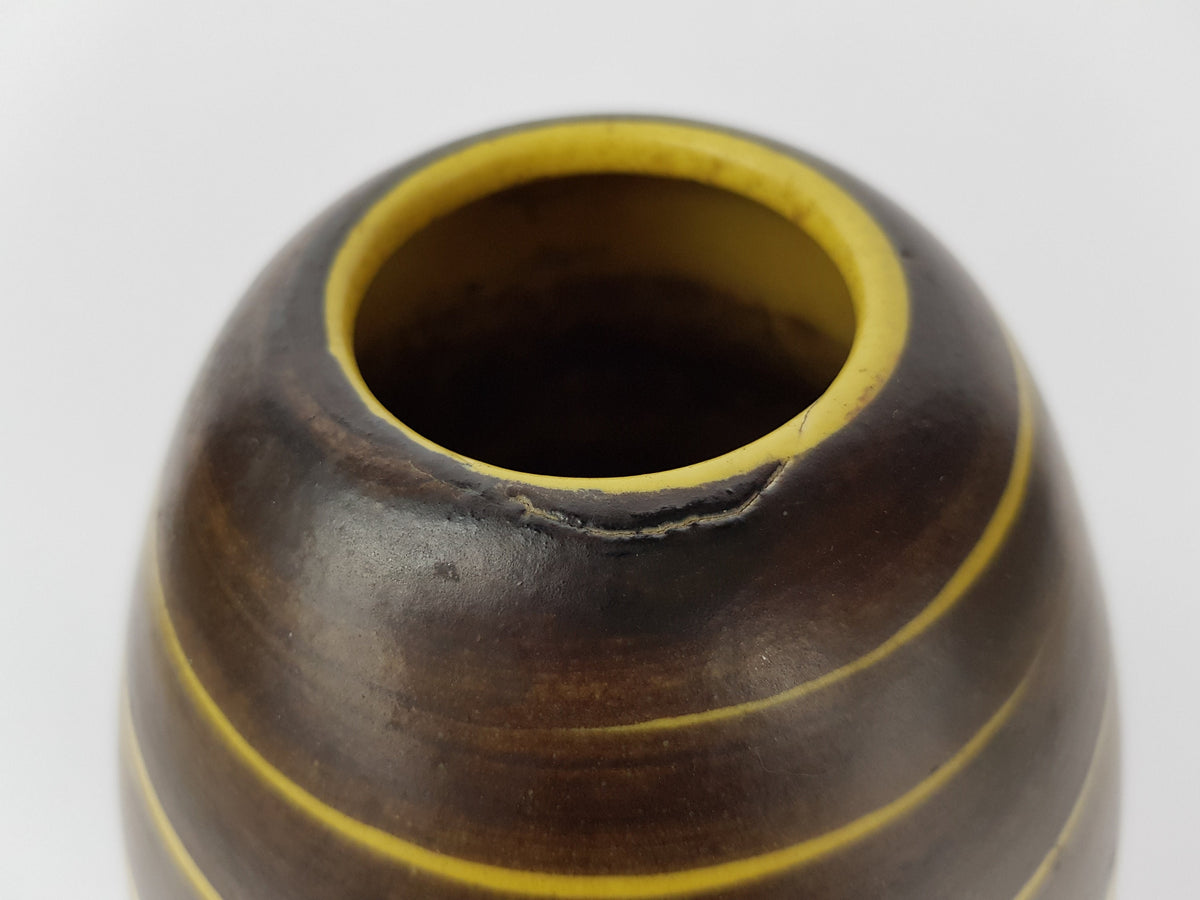 Vintage ILKRA EDEL KERAMIK Vase with KAIR0 decor 222/25 West German Pottery 1956s