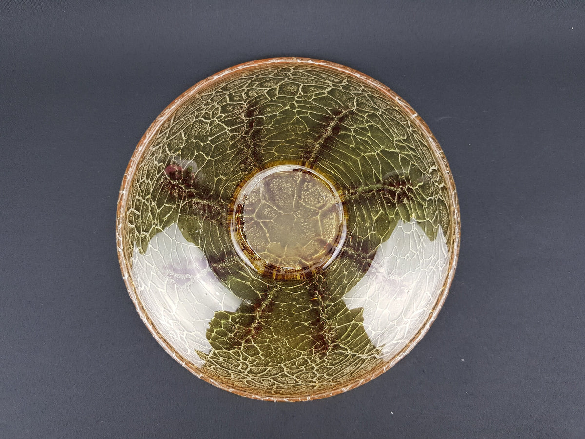 Vintage Art Deco WMF IKORA Yellow Brown Glass Bowl by Karl Wiedmann 1930