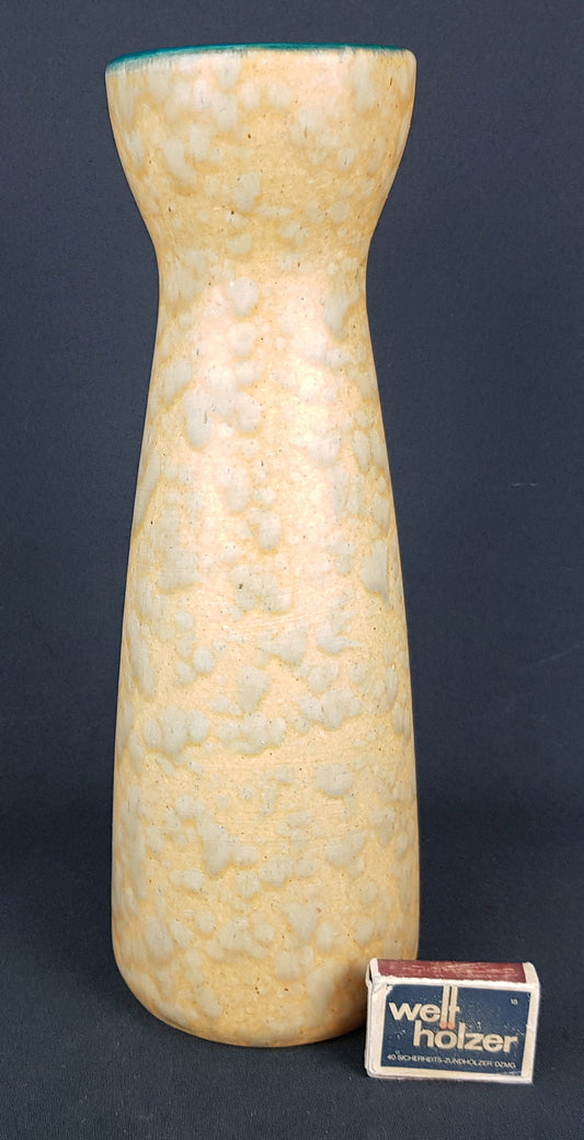 Vintage 1970s SCHEURICH KERAMIK Yellow Fat Lava Diabolo Vase 520-32 West German Pottery