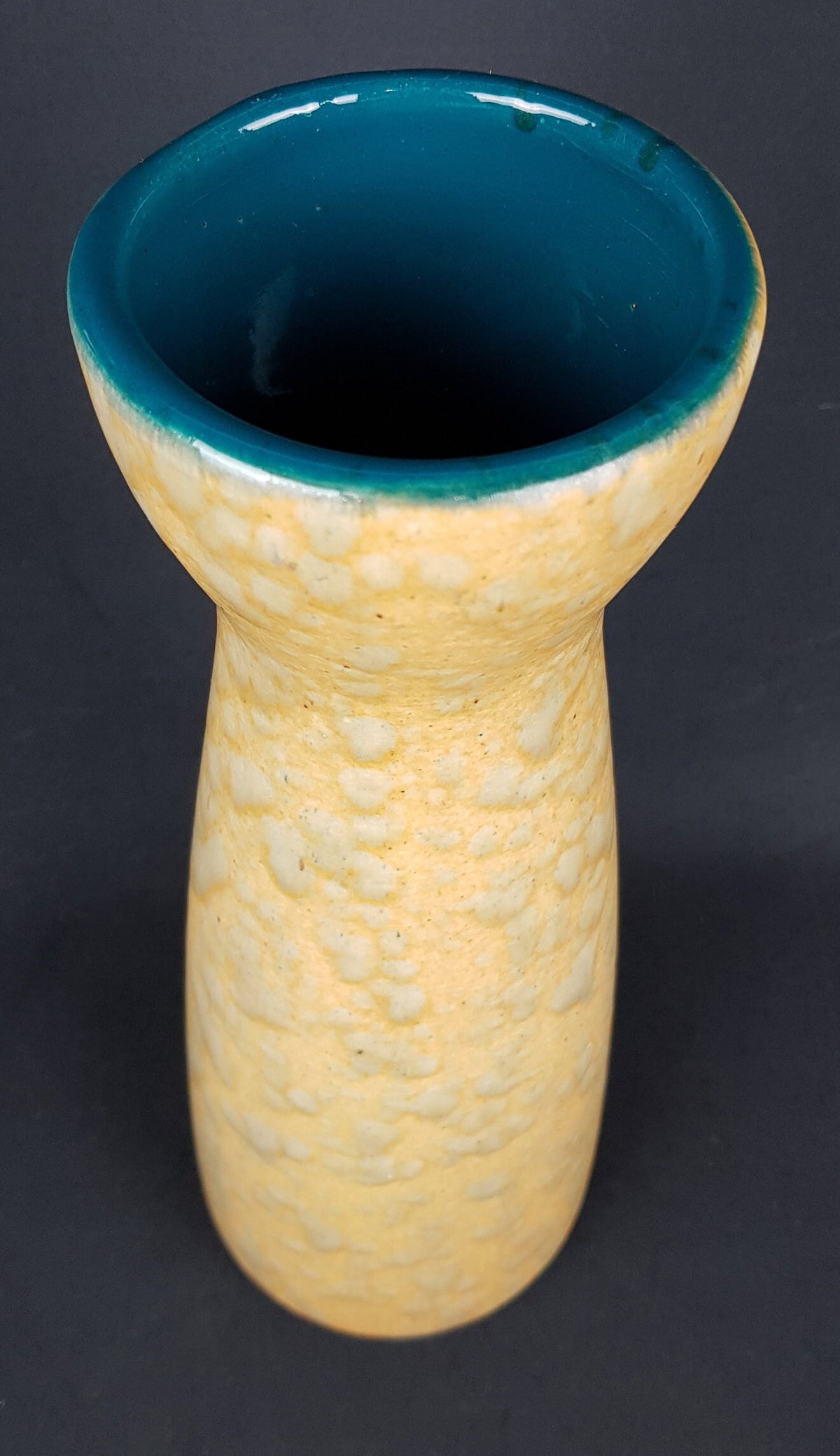 Vintage 1970s SCHEURICH KERAMIK Yellow Fat Lava Diabolo Vase 520-32 West German Pottery