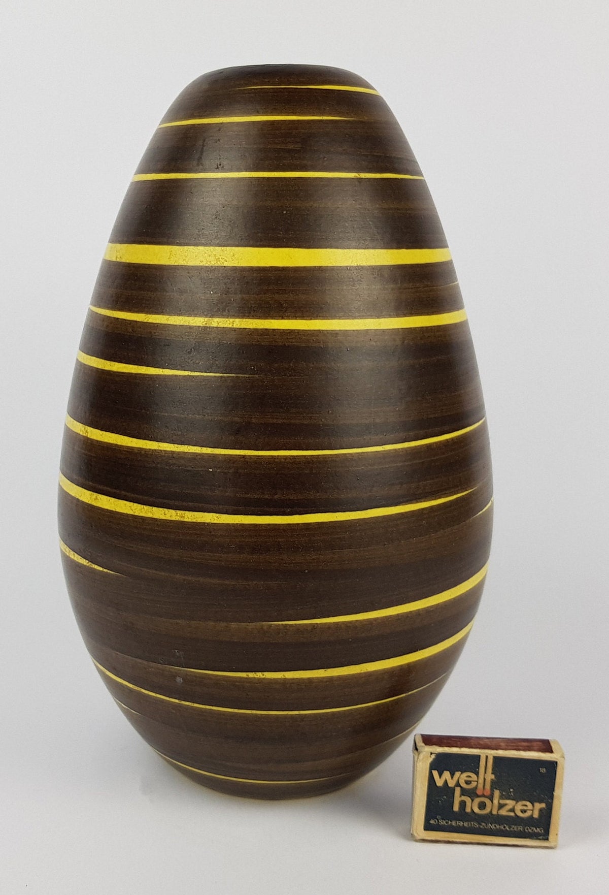 Vintage ILKRA EDEL KERAMIK Vase with KAIR0 decor 222/25 West German Pottery 1956s