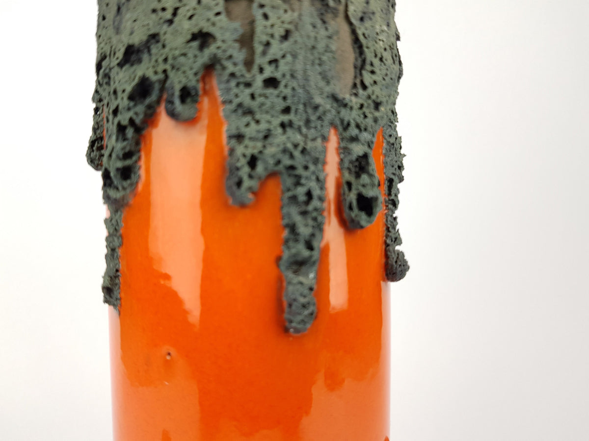Vintage Orange ROTH KERAMIK Fat Lava Vase West German Pottery 1970s