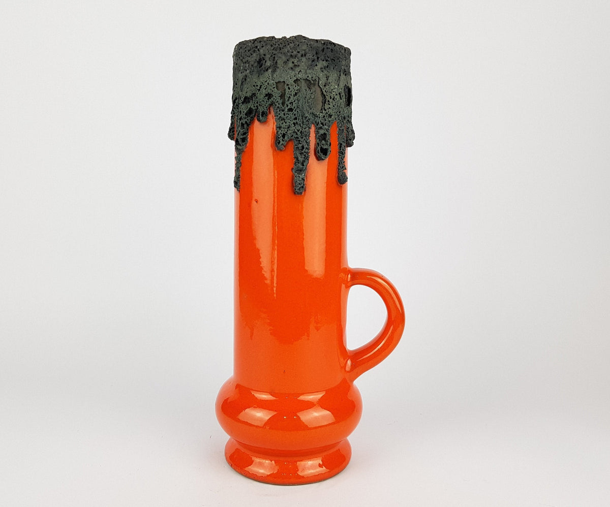 Vintage Orange ROTH KERAMIK Fat Lava Vase West German Pottery 1970s