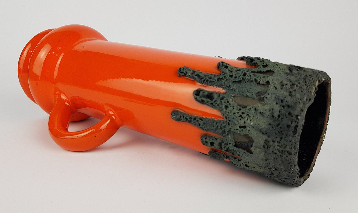 Vintage Orange ROTH KERAMIK Fat Lava Vase West German Pottery 1970s