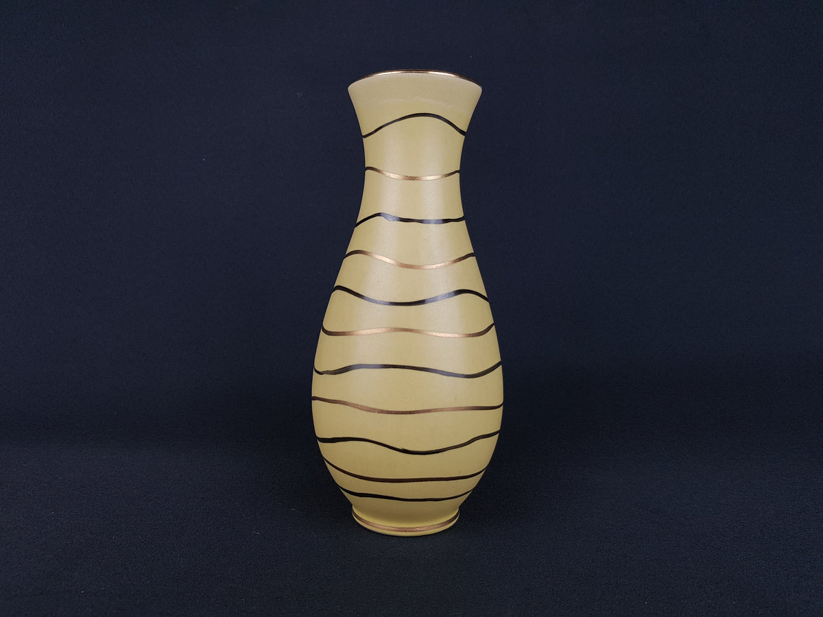 Vintage MARZI und REMY Stylish Matt Yellow Vase with Rio decor West German Pottery 1959