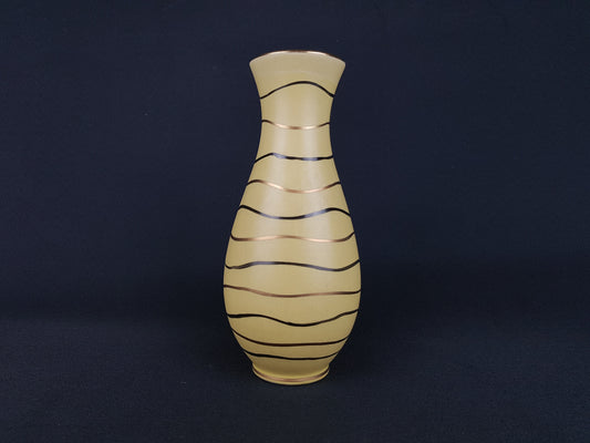 Vintage MARZI und REMY Stylish Matt Yellow Vase with Rio decor West German Pottery 1959