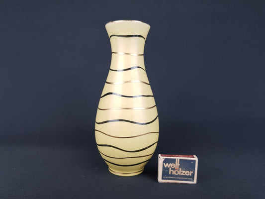 Vintage MARZI und REMY Stylish Matt Yellow Vase with Rio decor West German Pottery 1959