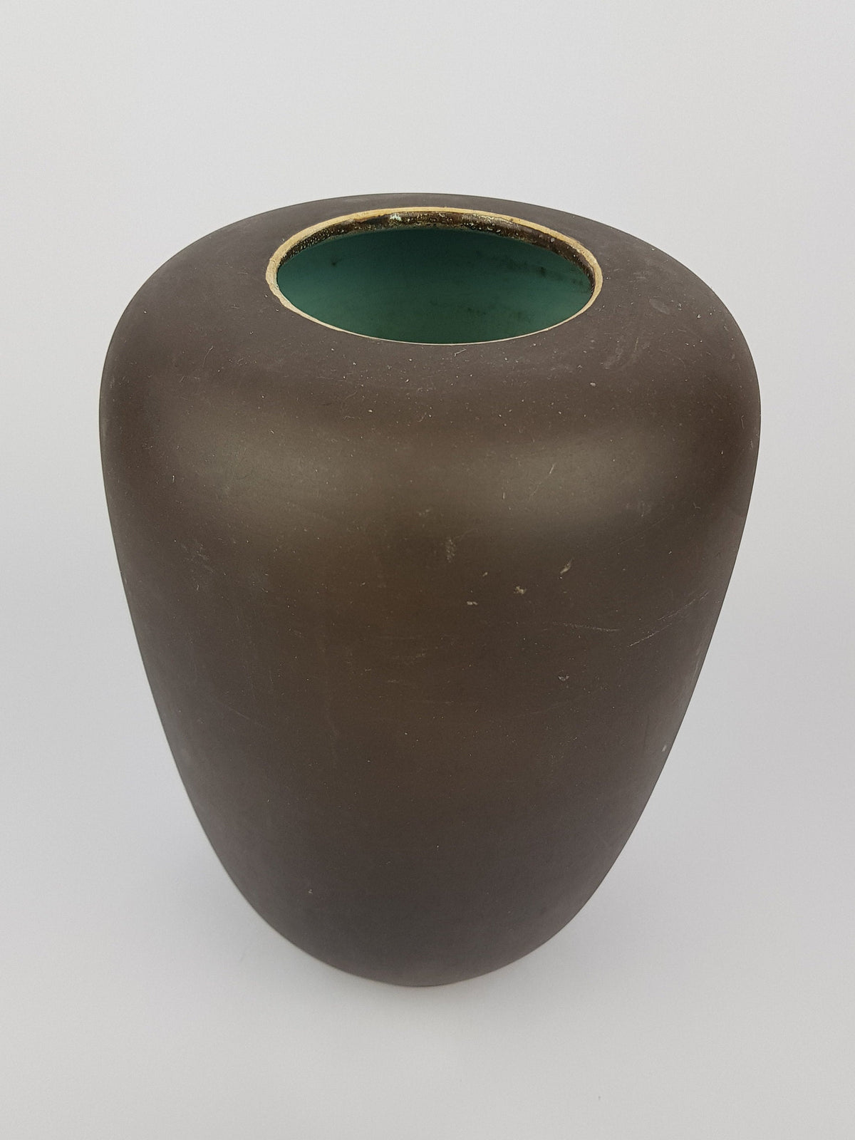 Vintage Studio Art Pottery by ARNO KIECHLE Engobe Vase with People Decor 1950s 528