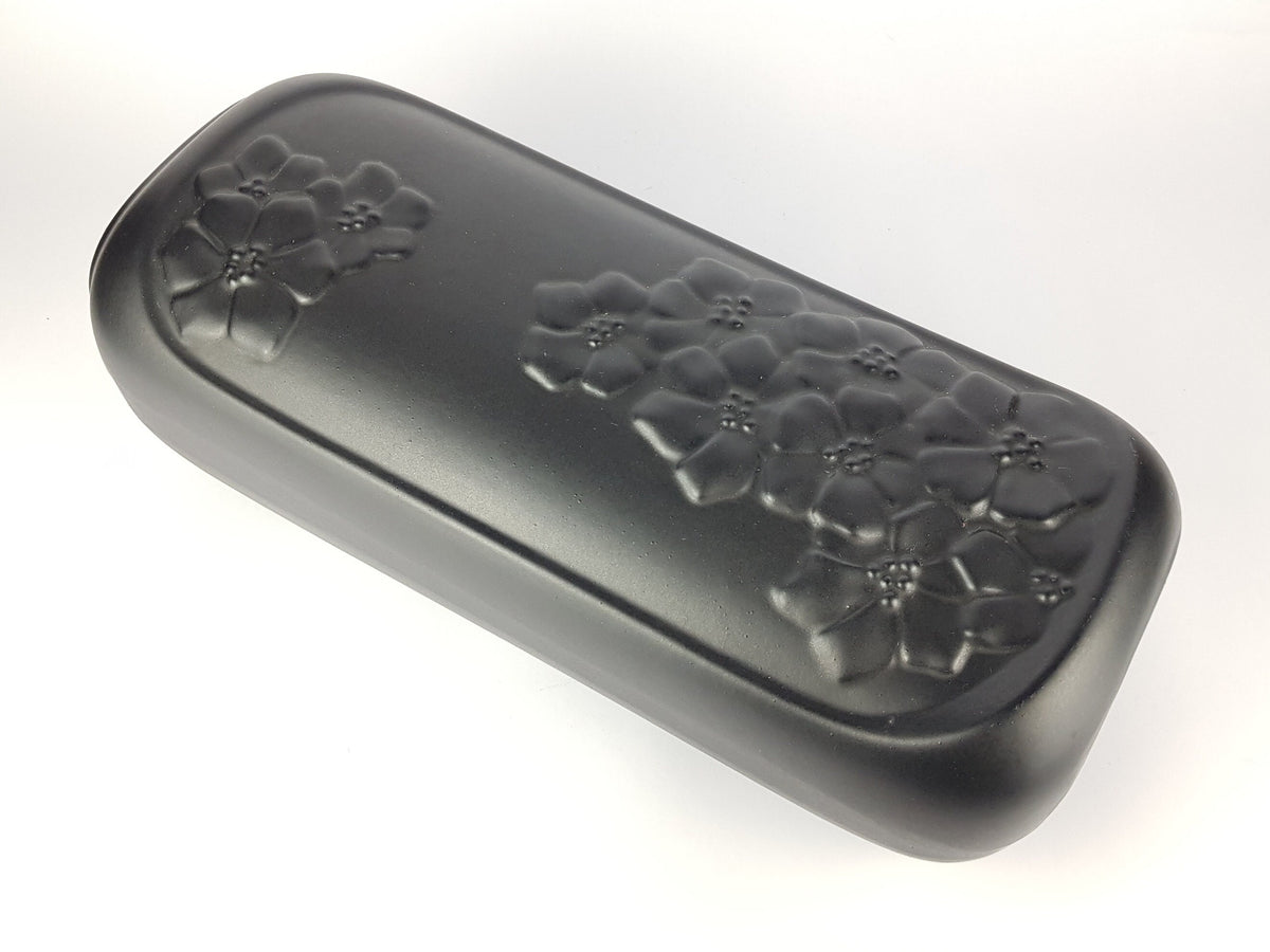 Vintage Rare Black SCHEURICH KERAMIK Vase 510 40 With 3D Flower Decor West German Pottery 1980-90s