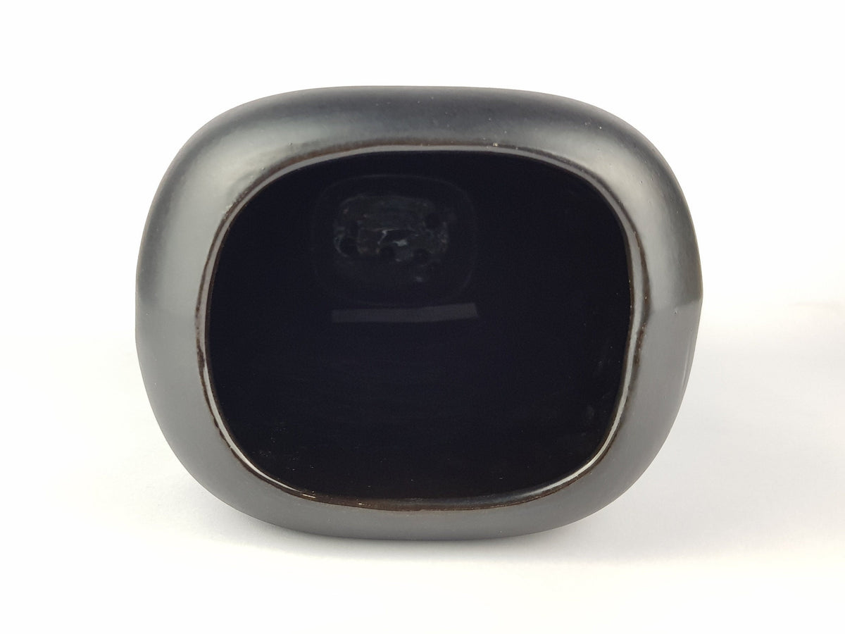 Vintage Rare Black SCHEURICH KERAMIK Vase 510 40 With 3D Flower Decor West German Pottery 1980-90s