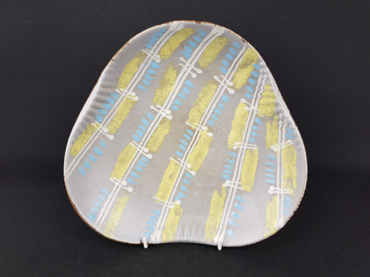 Vintage Baby Blue and Yellow Bowl By CARSTENS Keramik West German Pottery 1025 24 1950s