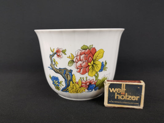 Vintage Porcelain SCHUMANN ARZBERG Bavaria Planter 1131 14 With Flower Decor 1960s 1970s