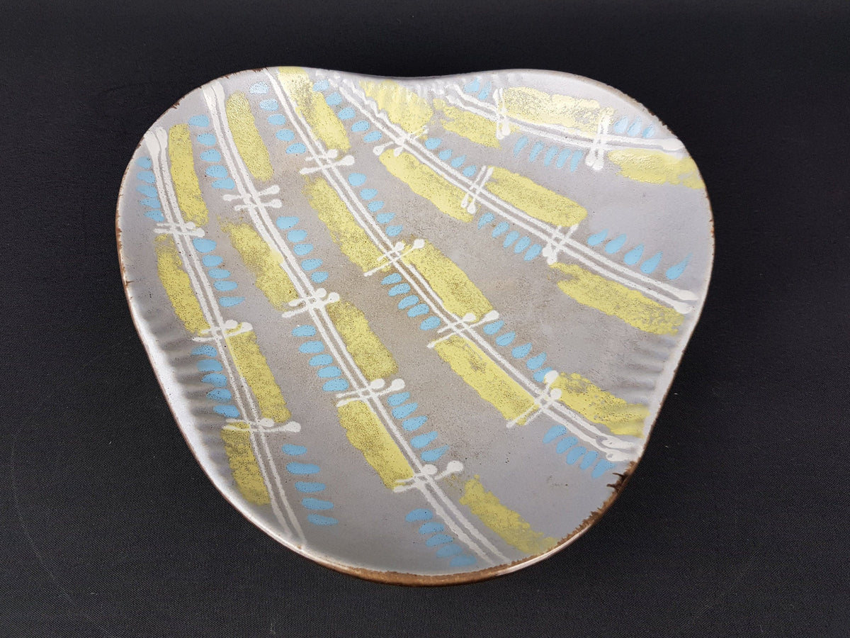 Vintage Baby Blue and Yellow Bowl By CARSTENS Keramik West German Pottery 1025 24 1950s