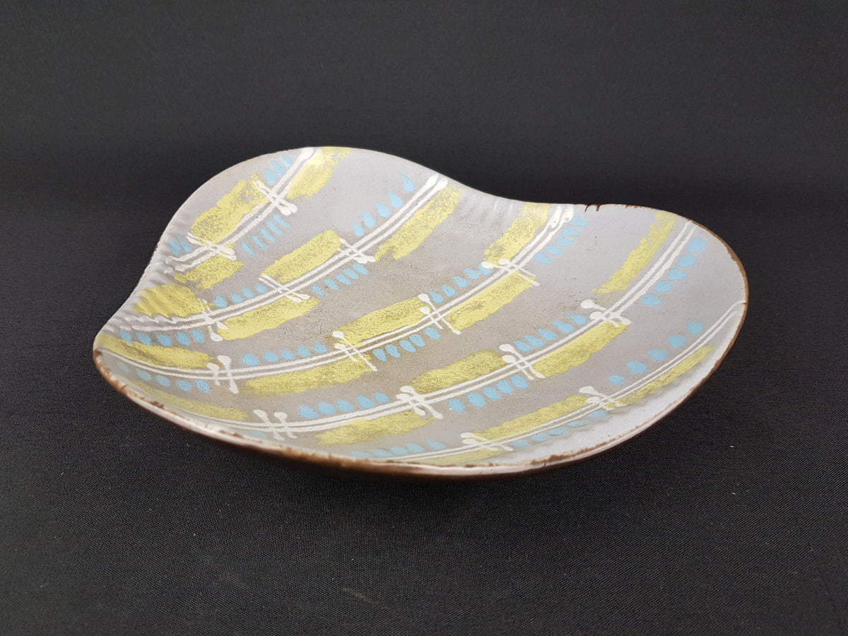 Vintage Baby Blue and Yellow Bowl By CARSTENS Keramik West German Pottery 1025 24 1950s