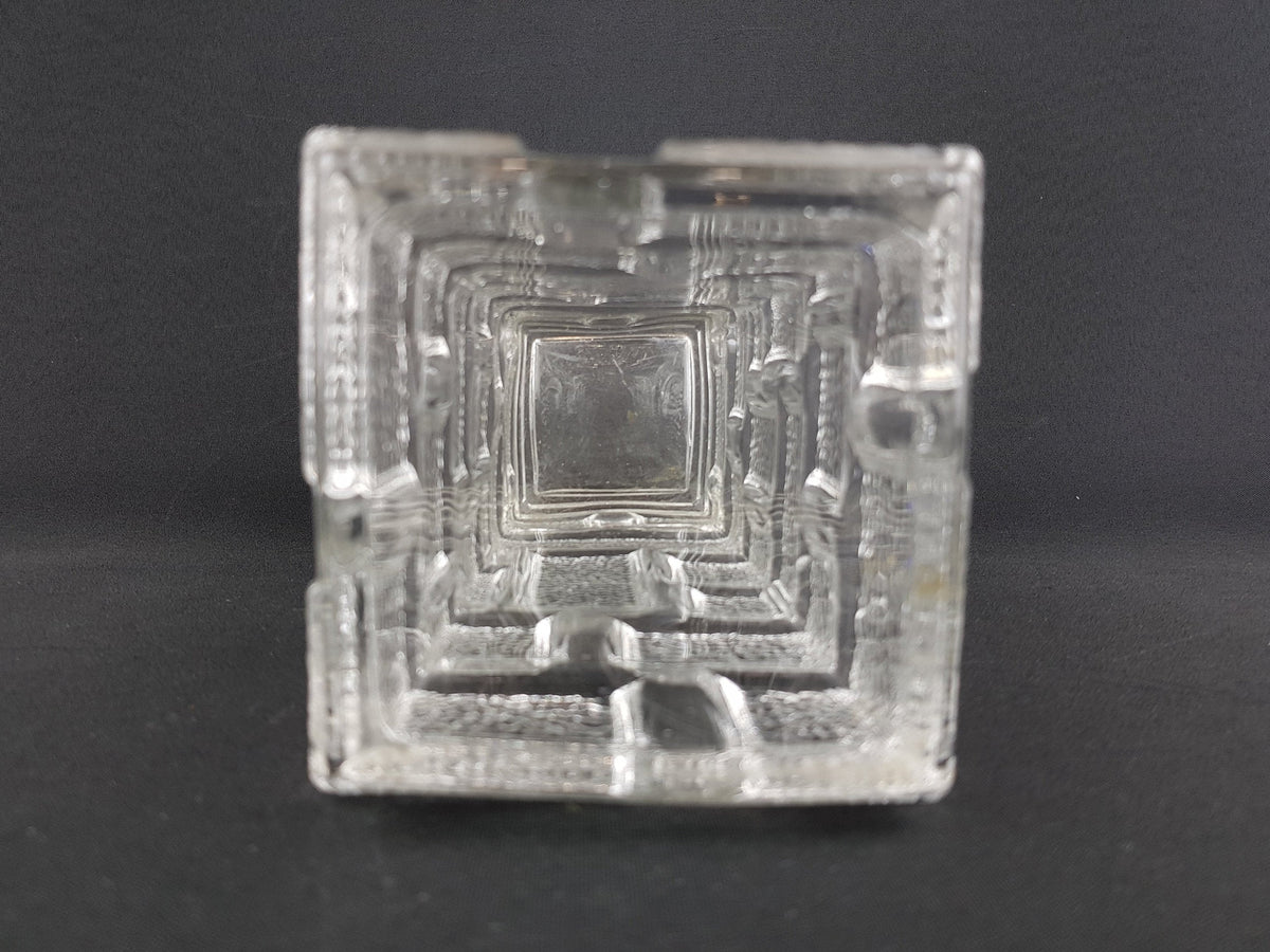 Vintage RUDOLFOVA HUŤ Brickwork Glass Vase by Jiří Zejmon Sklo Union Czechoslovakia 1969