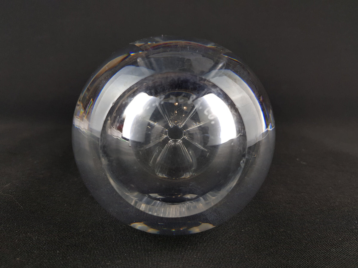 Vintage ORREFORS Clear Vase With Engraved Butterfly Decor From Sweden Scandinavia 1960 1970s