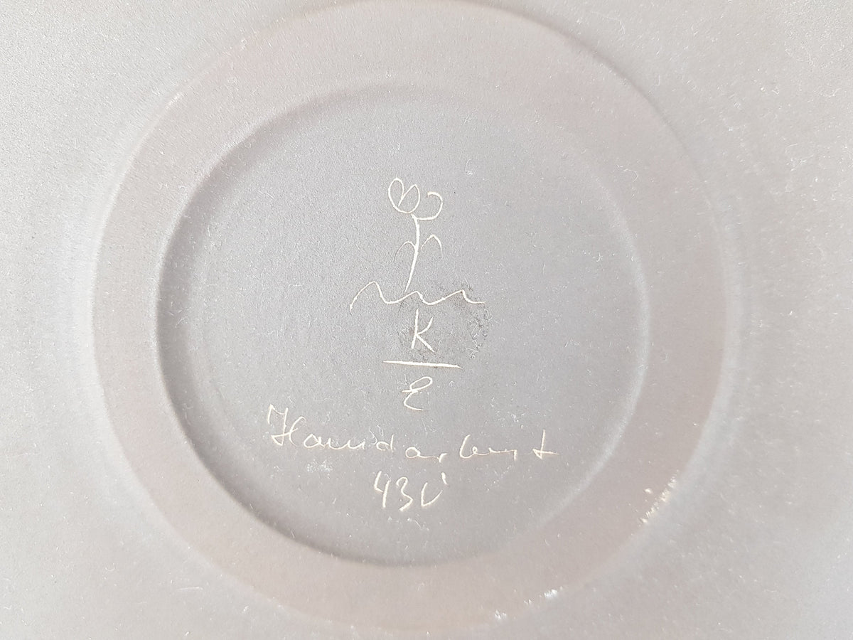 Vintage ARNO KIECHLE KERAMIK Engobe Wall Plate with Heron Decor 430 West German Pottery 1970s