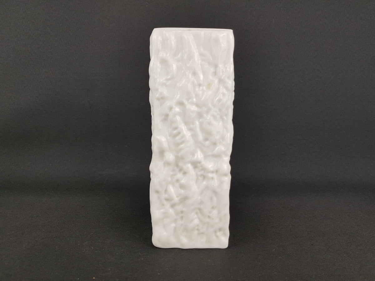 Vintage White INGRID GLAS Design Glass Vase West Germany