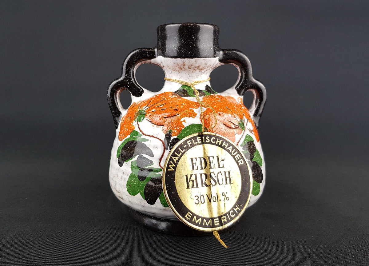 Vintage MAREI KERAMIK Double Handled Vase with Mohn Decor 30-37 West German Pottery with Original Tag