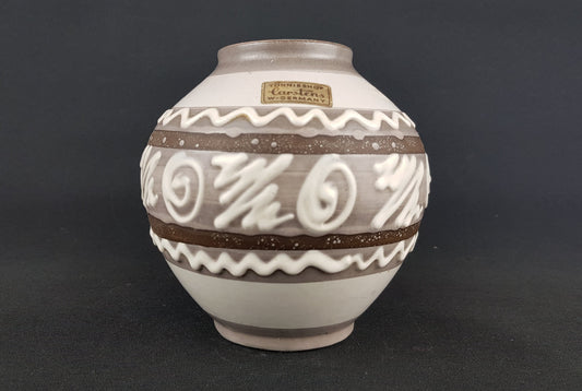 Vintage Gray CARSTENS KERAMIK Ball Vase 652/13 West German Pottery 1960s