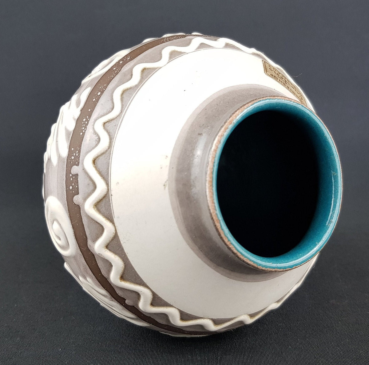 Vintage Gray CARSTENS KERAMIK Ball Vase 652/13 West German Pottery 1960s