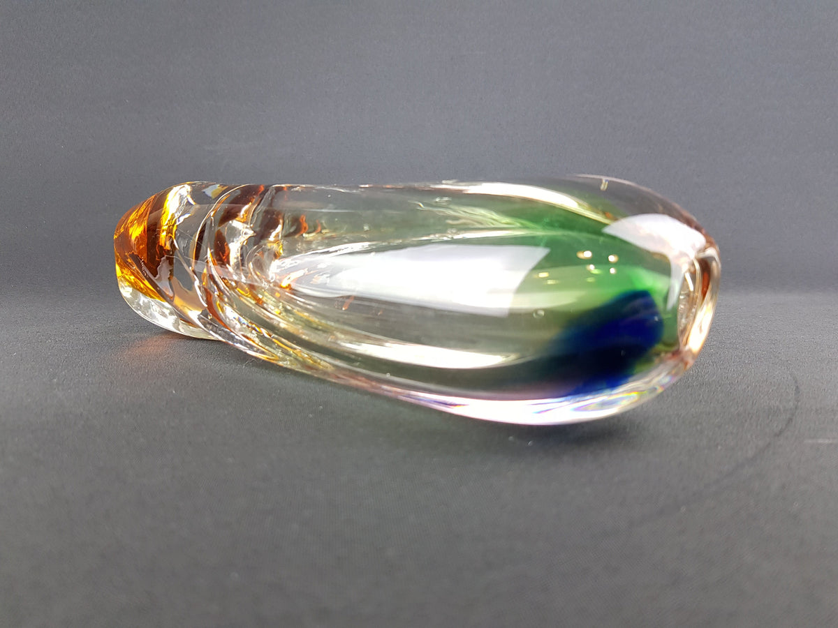 Vintage Rare JOSEF HOSPODKA Bullet Vase Novy Bor Borocrystal Bohemian Czech Twisted Glass 1960s Czechoslovakia