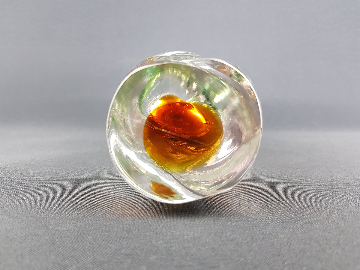 Vintage Rare JOSEF HOSPODKA Bullet Vase Novy Bor Borocrystal Bohemian Czech Twisted Glass 1960s Czechoslovakia