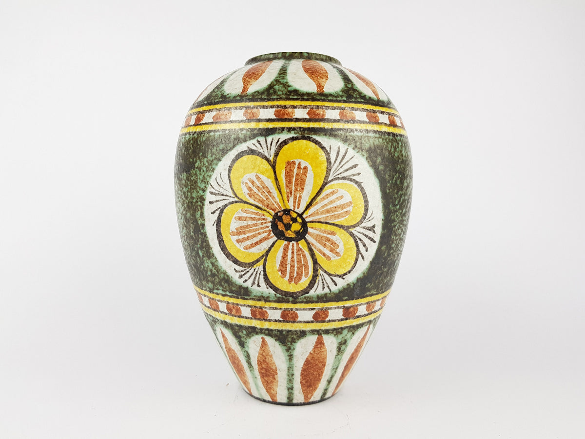 Vintage RUSCHA KERAMIK Vase 849 1 with "Kairo " decor West German Pottery 1950s