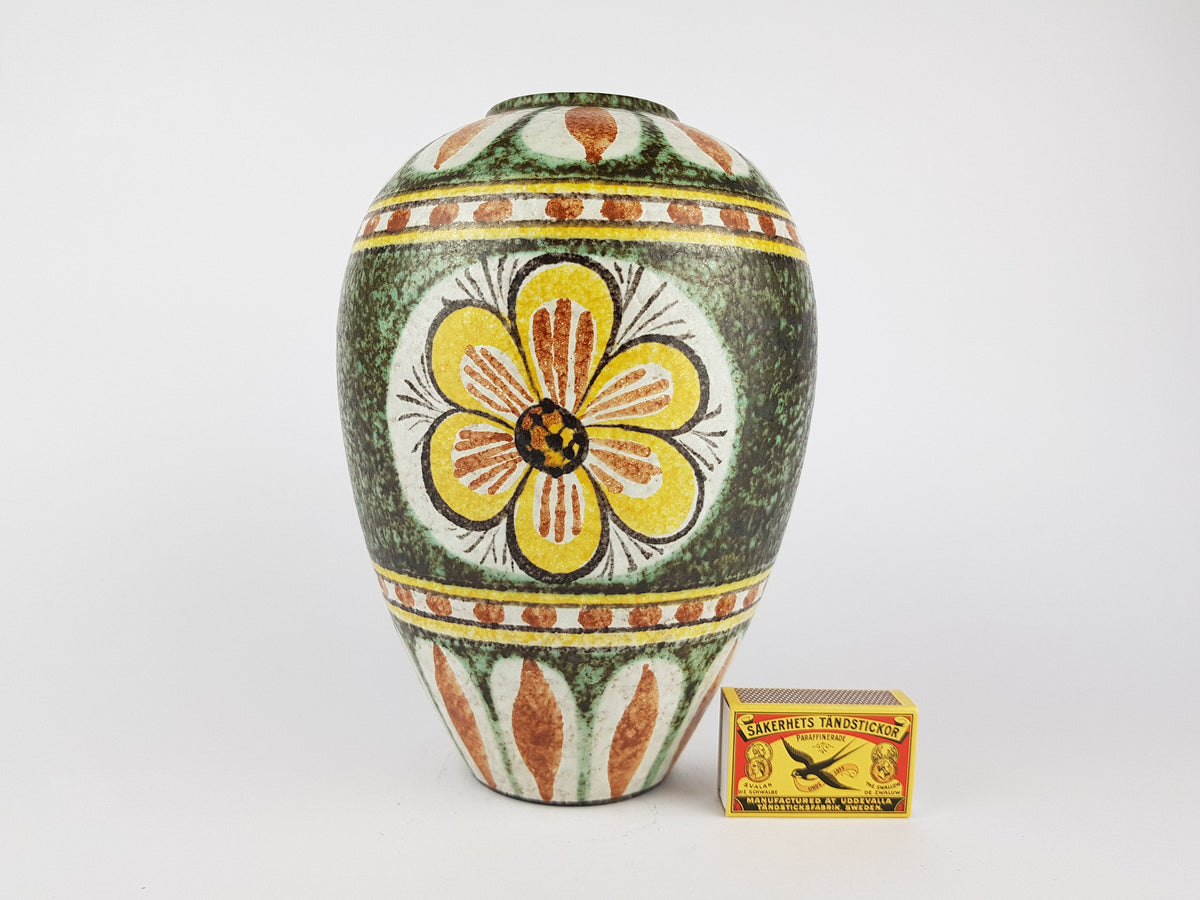 Vintage RUSCHA KERAMIK Vase 849 1 with "Kairo " decor West German Pottery 1950s