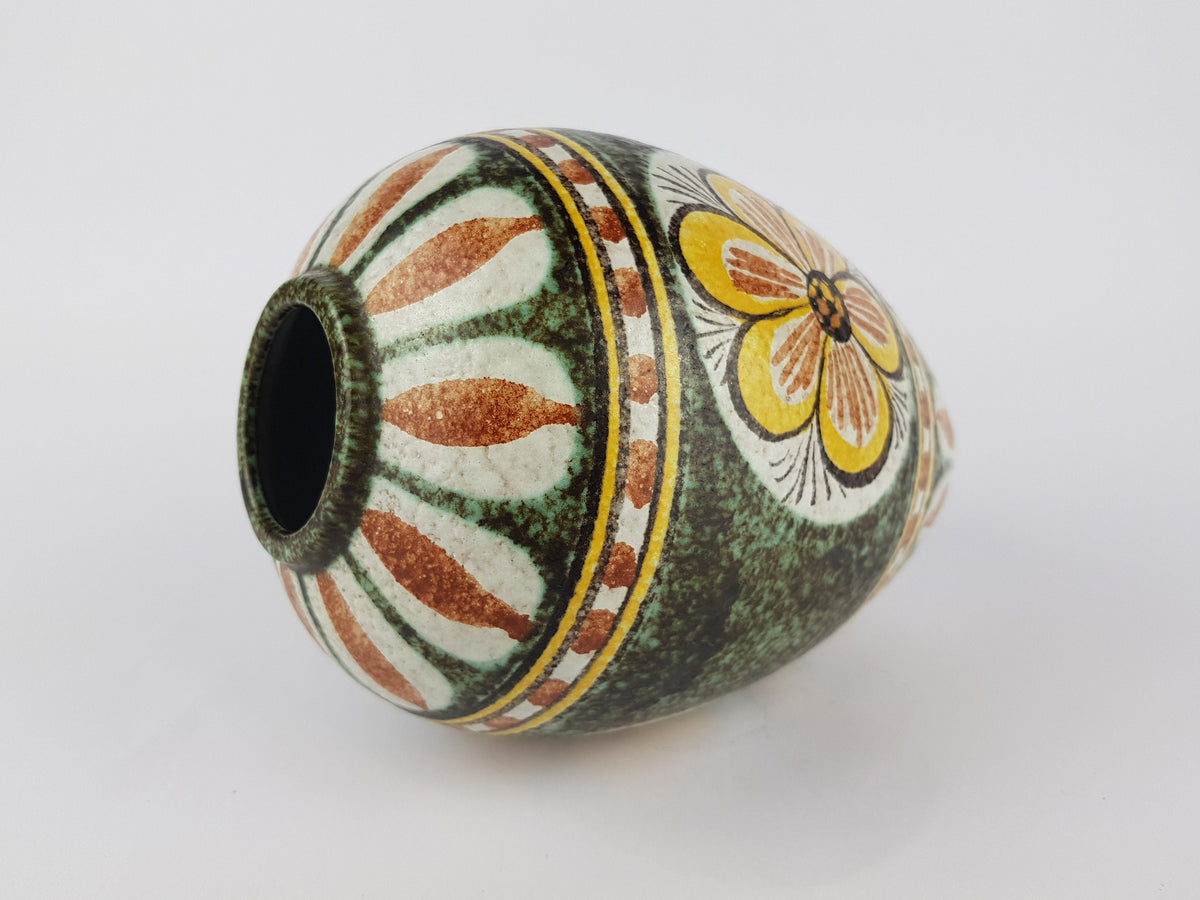 Vintage RUSCHA KERAMIK Vase 849 1 with "Kairo " decor West German Pottery 1950s