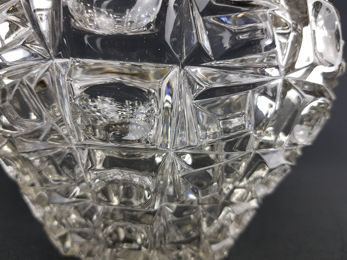 Vintage Clear ROYAL BOHEMIA Cut Glass Fruit Bowl Czech Republic 1960s 1970s Sklo Union
