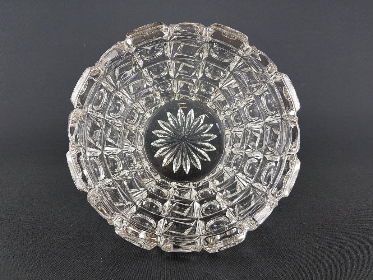 Vintage Clear ROYAL BOHEMIA Cut Glass Fruit Bowl Czech Republic 1960s 1970s Sklo Union