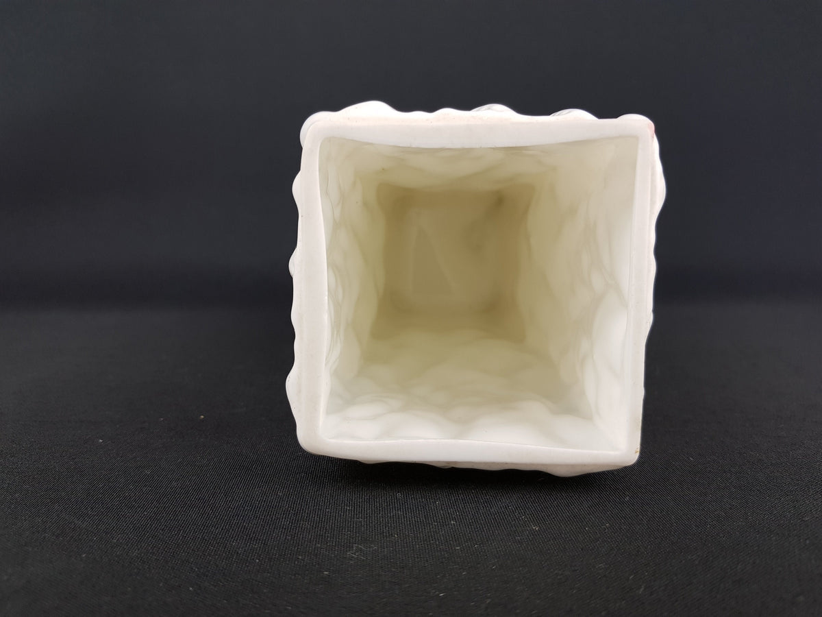 Vintage White INGRID GLAS Design Glass Vase West Germany