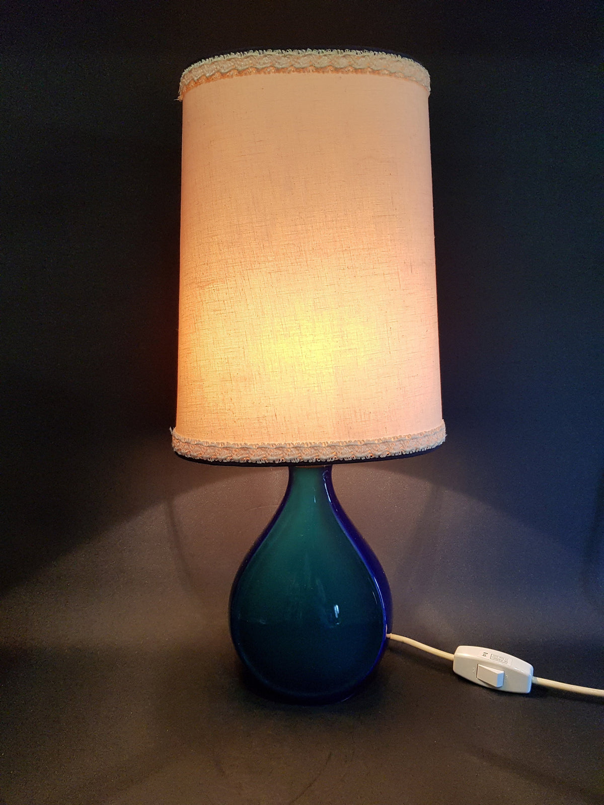 Vintage Blue and Green ALBOTH + KAISER PORZELLAN Porcelain Table Lamp West German Pottery