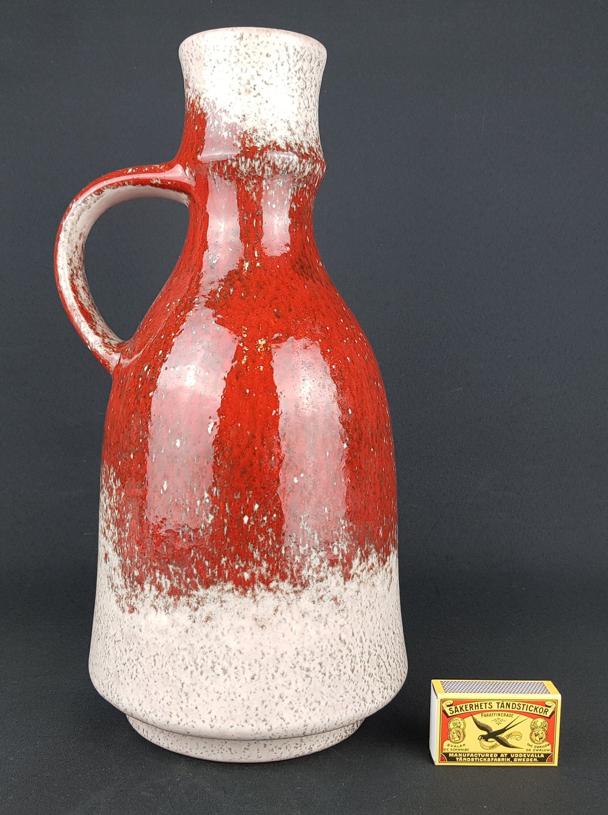 Vintage KARLSRUHER MAJOLIKA Oxblood Vase 9029 by Friedegart Glatzle 1960s