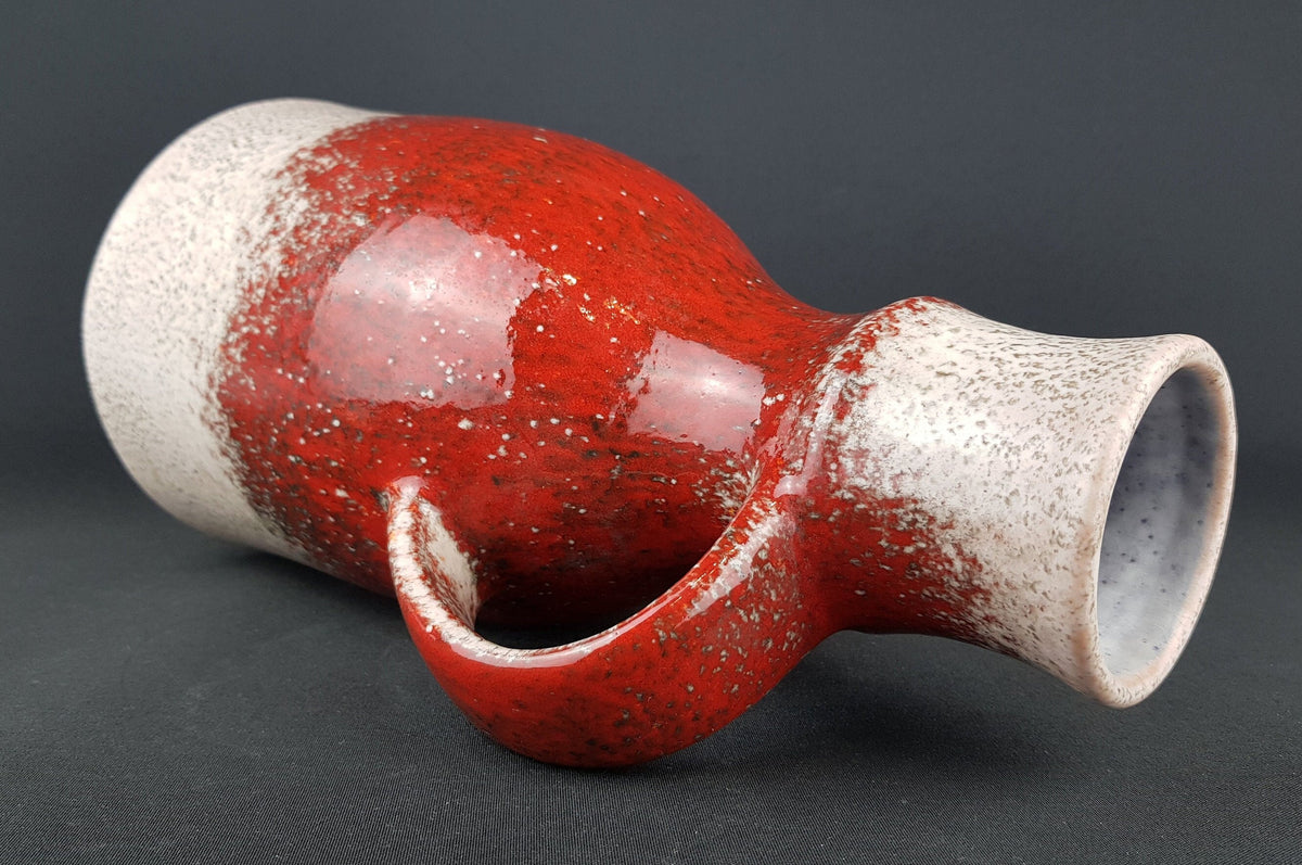 Vintage KARLSRUHER MAJOLIKA Oxblood Vase 9029 by Friedegart Glatzle 1960s