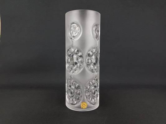 Vintage Cylinder PEILL UND PUTZLER Frosted Glass Vase West Germany 1960s 1970s