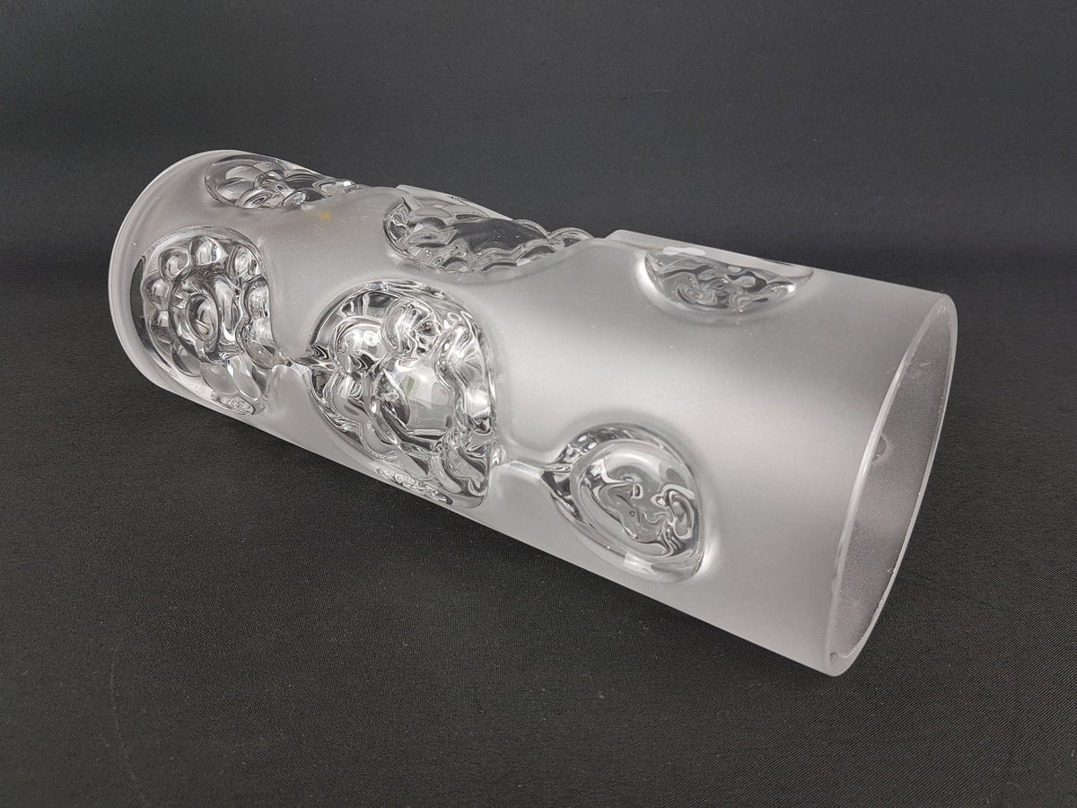 Vintage Cylinder PEILL UND PUTZLER Frosted Glass Vase West Germany 1960s 1970s