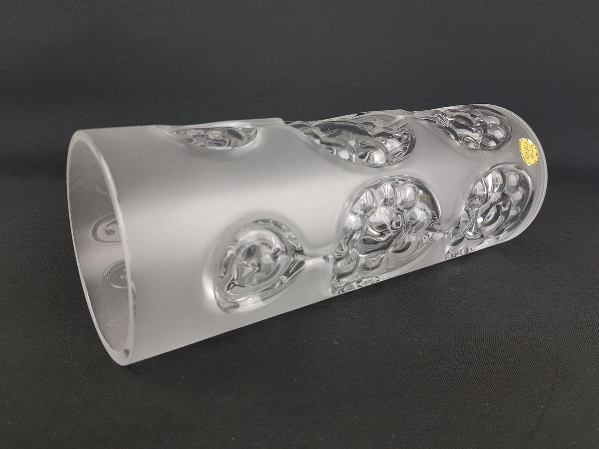 Vintage Cylinder PEILL UND PUTZLER Frosted Glass Vase West Germany 1960s 1970s