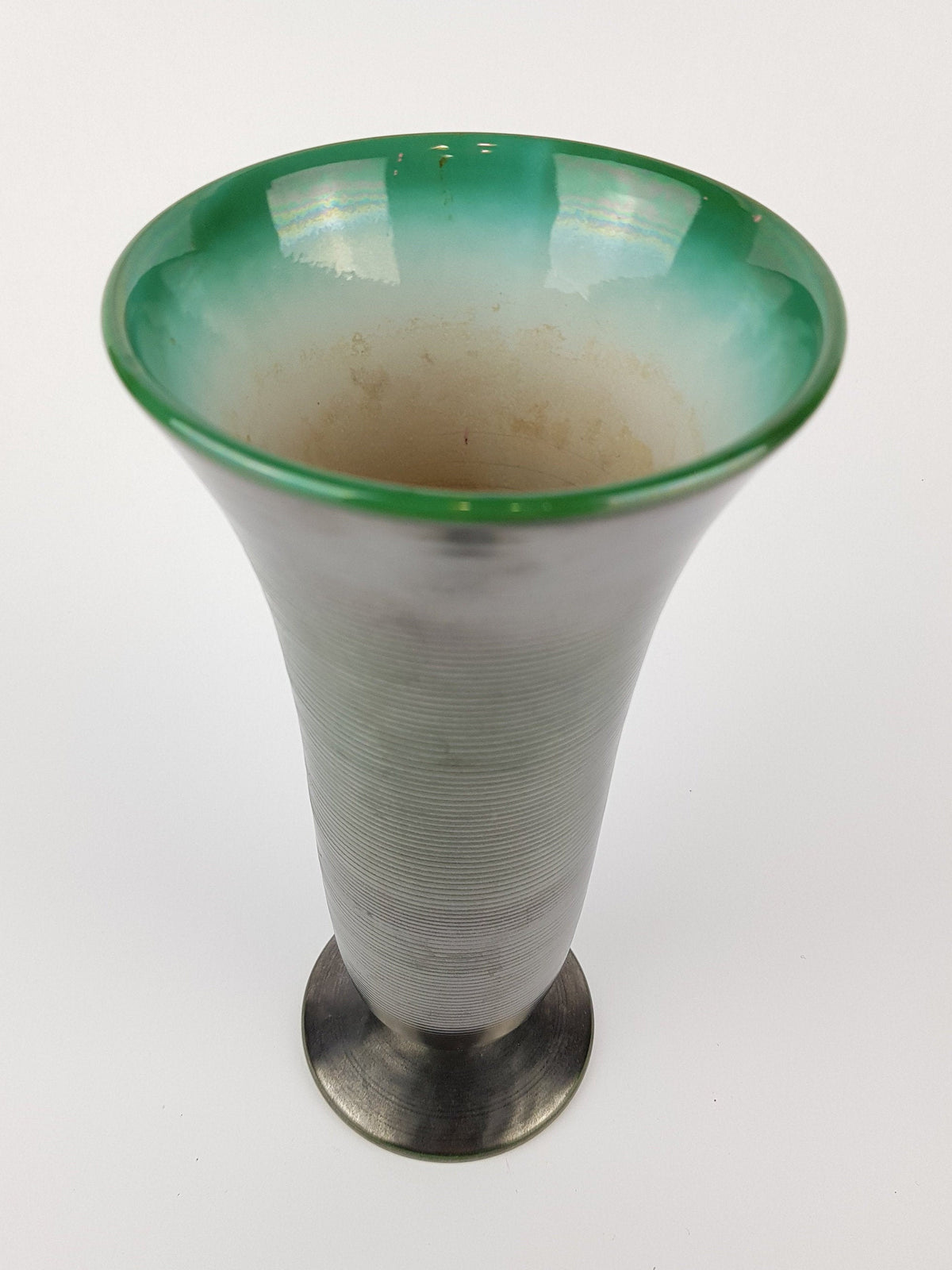 Vintage Black With Turquoise Rim WACHTERSBACH KERAMIK Vase design by Ursula Fesca 1937 Art Deco