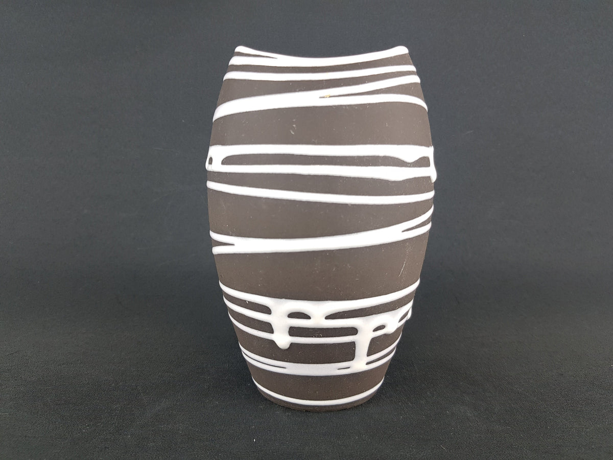 Vintage 1950s SCHLOSSBERG KERAMIK Fat Lava Vase 101/16 with decor Roulette by Liesel Spornhauer