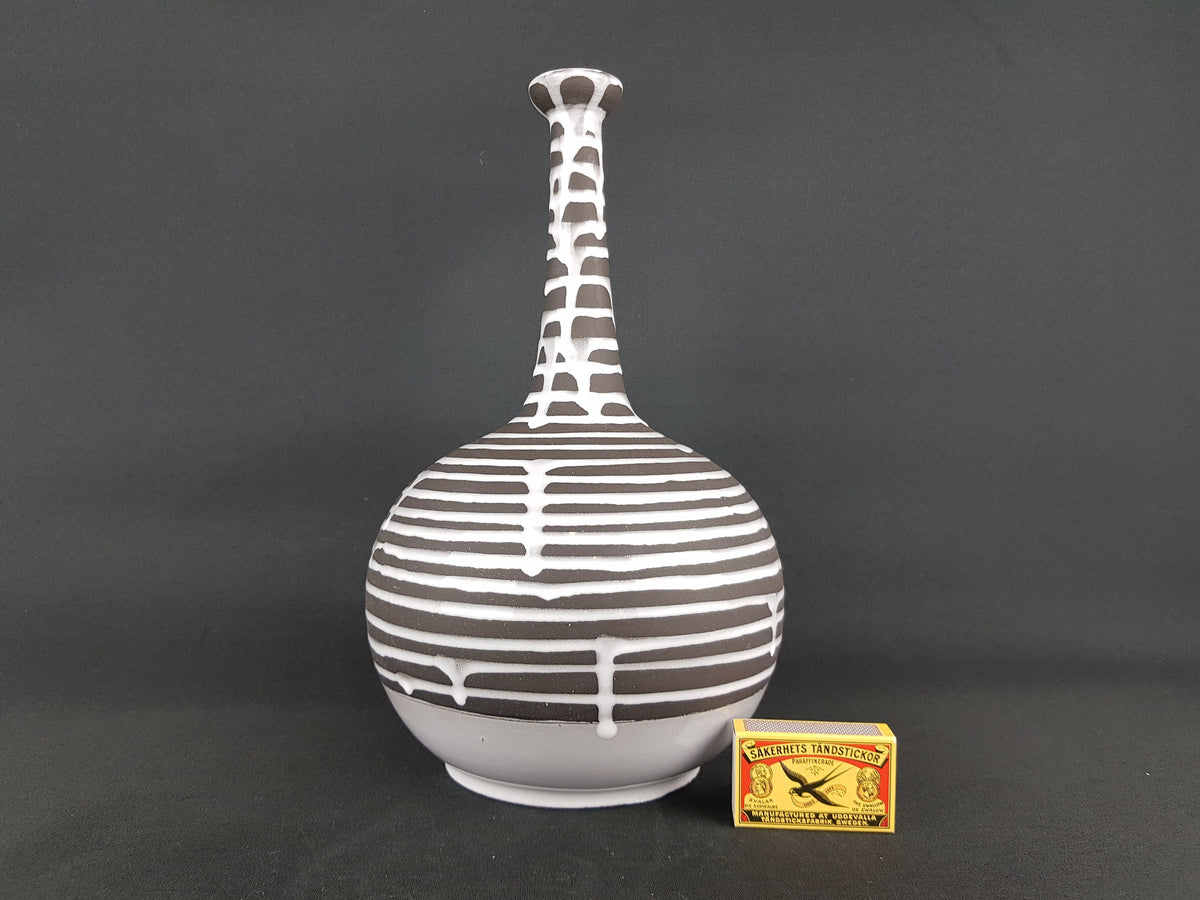 Vintage Rare 1950s SCHLOSSBERG KERAMIK Fat Lava Vase 104 with decor Roulette by Liesel Spornhauer