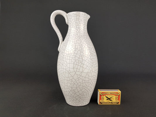 Vintage Grey Crackle Decor KARLSRUHER MAJOLIKA Vase by Fridegart Glatzle 1950 - 1960s 4385