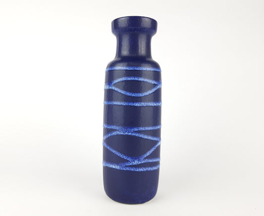 Vintage Blue SCHEURICH KERAMIK Fat Lava Vase 200 22 West German Pottery 1970s