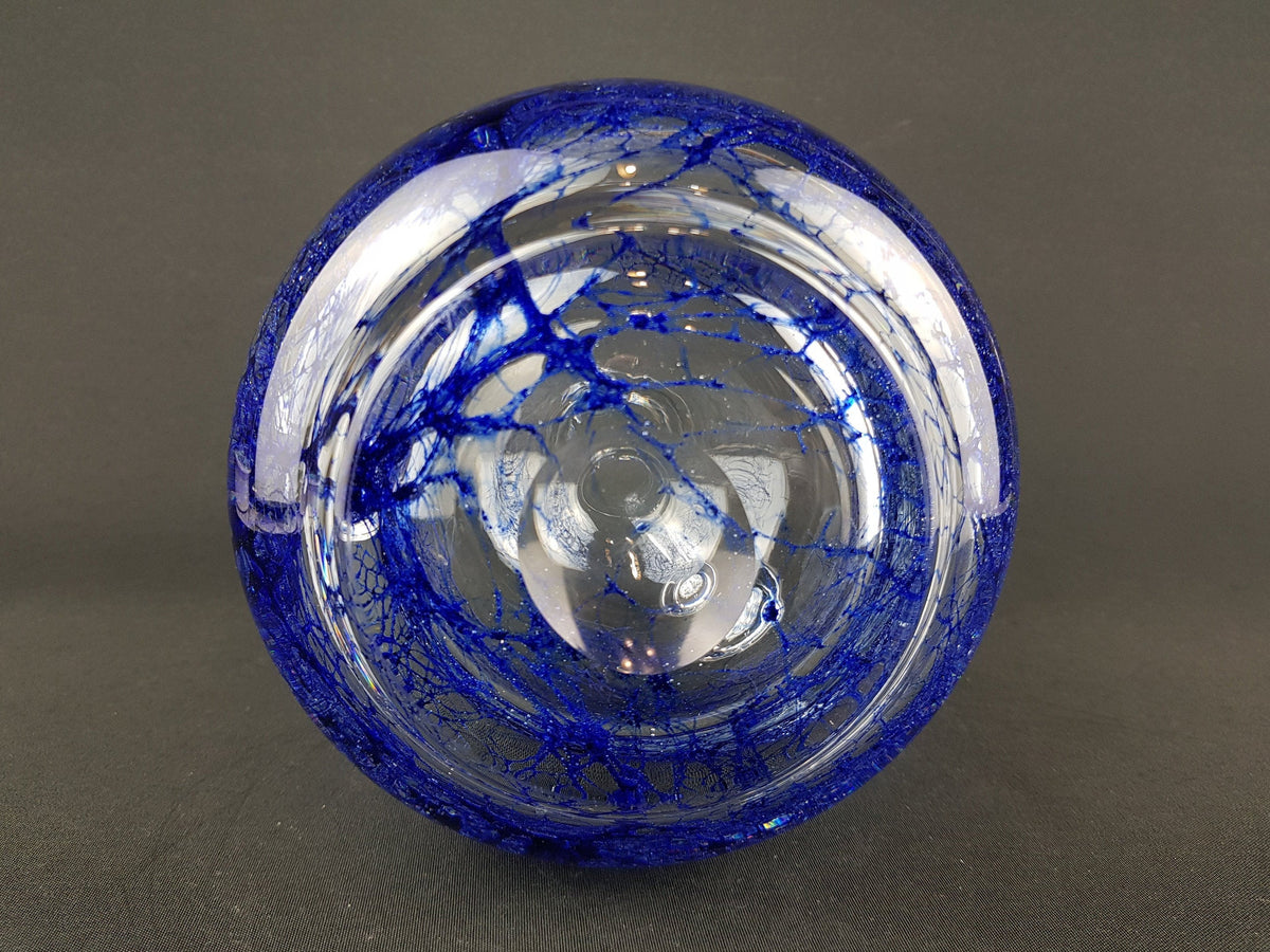 Vintage GRAL GLAS Pitcher Vase With Blue Accents West Germany 1960s 1970s