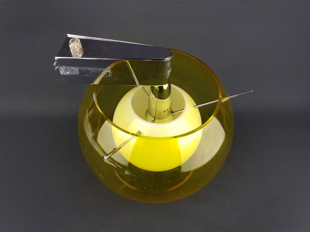 Vintage ROSSETTI Italy Yellow Wall Lamp – Mid-Century Modern Plastic Sconce – Italian Design 1970s