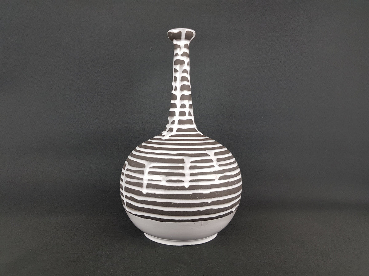 Vintage Rare 1950s SCHLOSSBERG KERAMIK Fat Lava Vase 104 with decor Roulette by Liesel Spornhauer