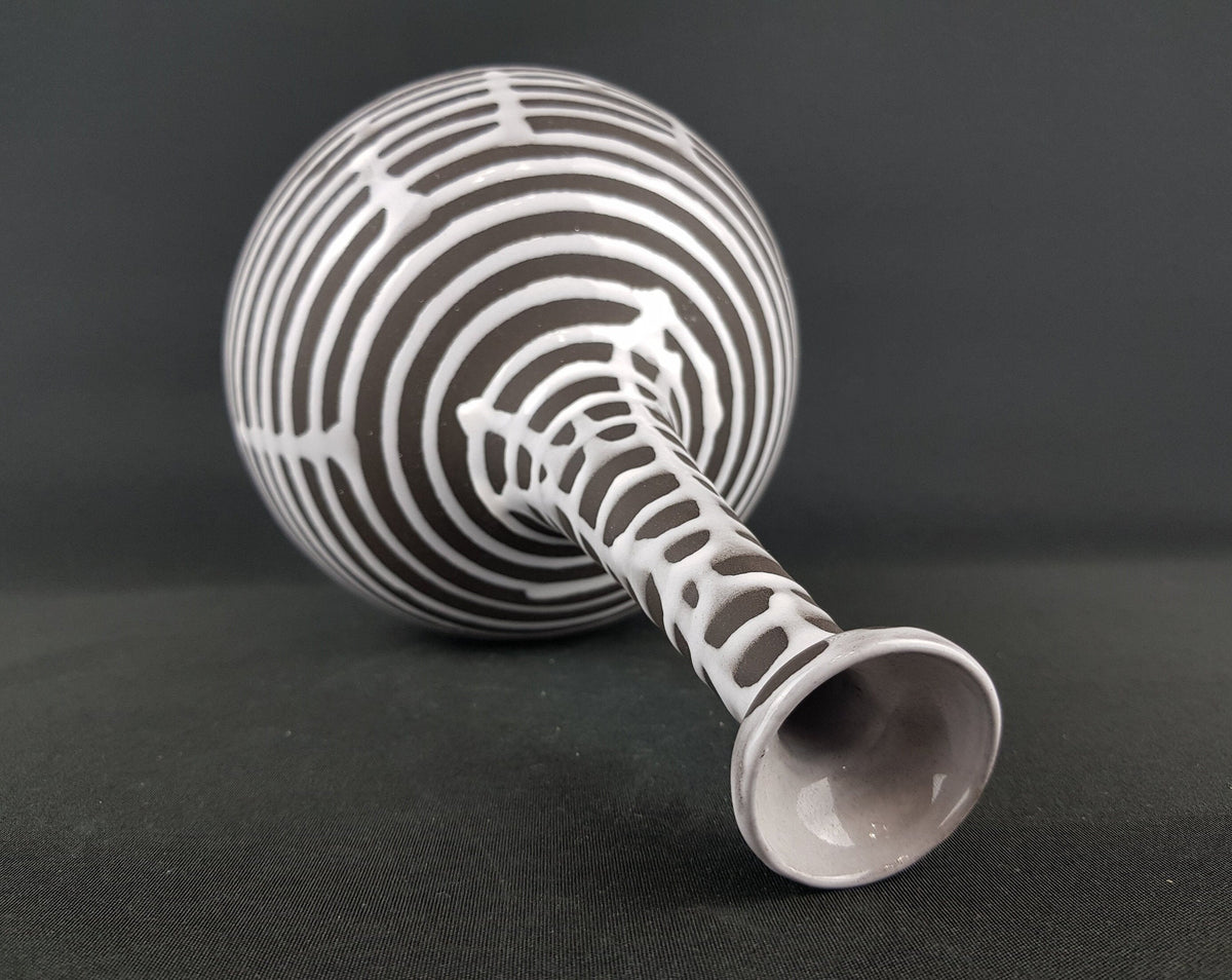 Vintage Rare 1950s SCHLOSSBERG KERAMIK Fat Lava Vase 104 with decor Roulette by Liesel Spornhauer