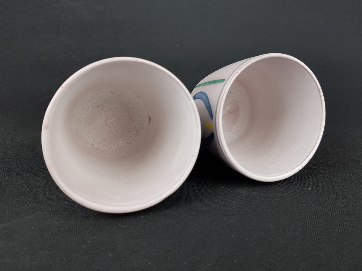 Set Of Two Vintage UPSALA EKEBY GEFLE Sweden Swing Planters Flower Pots 1964s