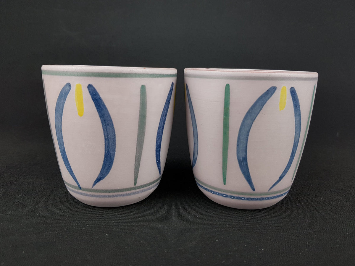 Set Of Two Vintage UPSALA EKEBY GEFLE Sweden Swing Planters Flower Pots 1964s